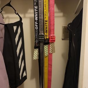 4 off-white belts & off-white jeans